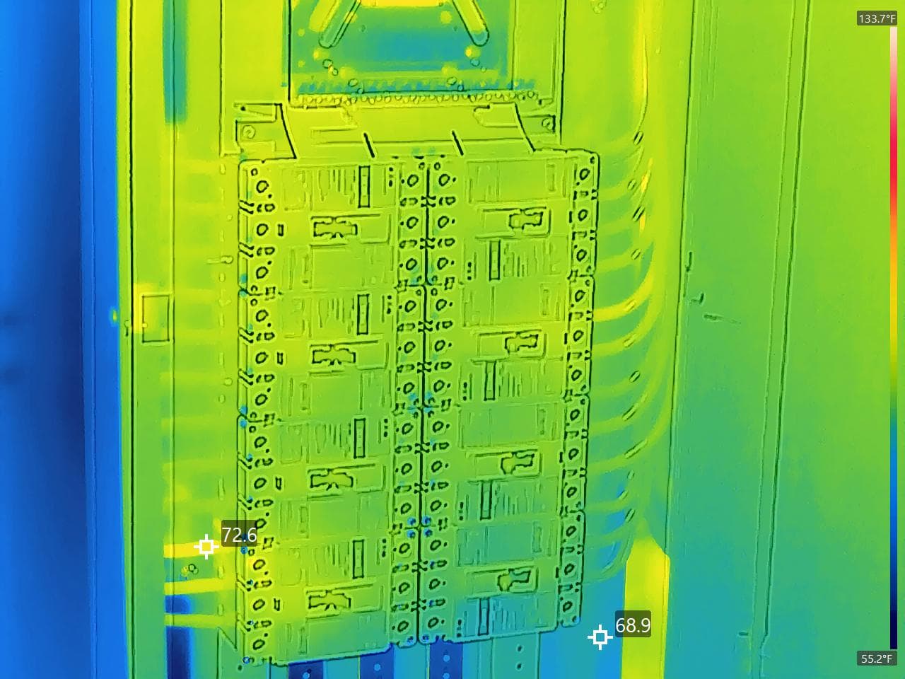 Thermal image: Healthy thermal pattern — distribution panel